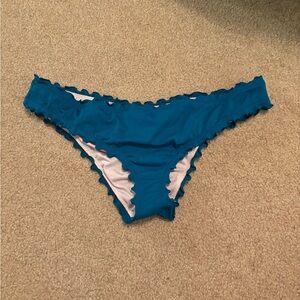 Shade & Shore Teal Bikini Bottom with Ruffle